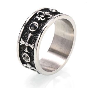 Designer CH Cross Chromes Brand Ring for Men Unisex Retro Trendy Black Diamond Men's Fashion High-end Heart Jewelry Classic Rings Lover Gifts New 2024 YBS8