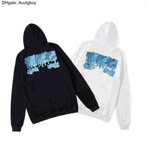 Hoodie Boyalı Ok %60 Off off Smy Style Crow Stripe Modaya Modaya Gizli Erkek ve Kadın Moda Sweater Pullover Hoodies Siyah Beyaz Wuog