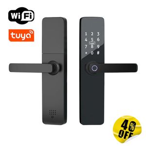 PHIPULO Tuya WiFi Smart Door Lock Biométrico Impressão Digital App Desbloqueio Remoto Keyless Eletrônico 240111