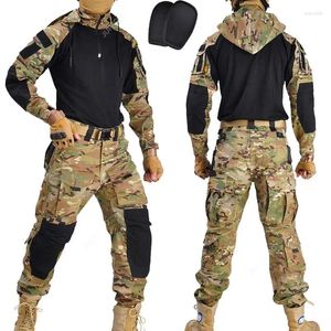 Men's Tracksuits Military Uniform Multicam Combat Shirts Cotton Tactical Pants US CP Army Camouflage Suits Hunting Clothes Camping Men