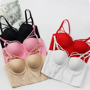 Kvinnors tankar Casual Women Crop Top Rems Push Up Bralet Sexy Camis Corset Bralets Party Club Wear Femme Vest Croped Tank Mujer