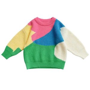 أطفال Pullover Baby Girls Sweater Winter Clothes New Fashion Gatwork Top Loose for 1 to 1 yrs algin Kids ClothingL2401