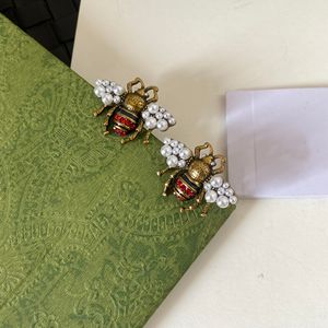 Küpe Tasarımcı Stud Vintage Küpe Arı Yüksek Kaliteli Aşk Kadın Mücevherleri ALERGİK HEDİYE KULLANICILIK 1.7x2.5cm damga