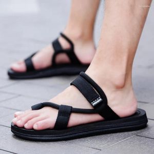 Sandalet Yaz Ayakkabıları Erkekler Düz Sandalyas Mujer İnce Şeritler Gladyatör Plajı Erkek Flip Flop Slaytlar Artı Boyut