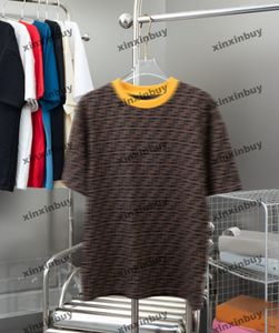 Xinxinbuy 2024 Men Designer Tee TシャツダブルレタープリントRoma女性ブラックホワイト黄色の赤XS-3XL