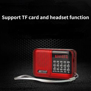 Radio Digital Display Radio äldre Mini Portable FM Radio Sound Plugin TF Card Speaker Mp3 Player Walkman Memory Play One Key Cycle