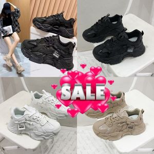 Women Chunky Sneakers Korean Style Spring Autumn Breathable Lace Up Dad Shoes Round Head Wedges Trainers