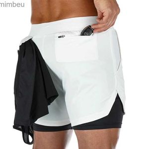 Men's Shorts 2020 Summer Running Shorts Men 2 in 1 Sports Jogging Fitness Shorts Training Quick Dry Mens Gym Men Shorts Sport gym Short PantsL240111