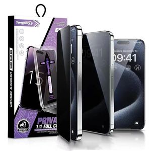 Premium hartowane szkło na iPhone 15plus 12 11 13 14 Pro Max Screen Protector Glass 14 Plus XR XSMAX Pełna pokrywa z automatycznym instalatorem Buble Bezpłatna instalacja