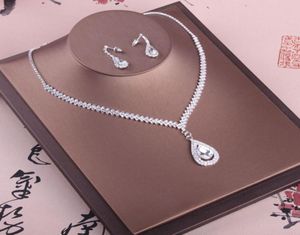 Shinning Bridal Jewelry 2 Pieces Sets Necklace Earrings Bridal Jewelry Bridal Accessories Wedding Jewelry T2130026243843