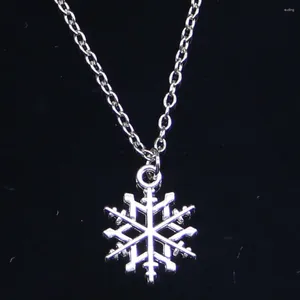 Chains 20pcs Fashion Necklace 19x15mm Snowflake Snow Pendants Short Long Women Men Colar Gift Jewelry Choker