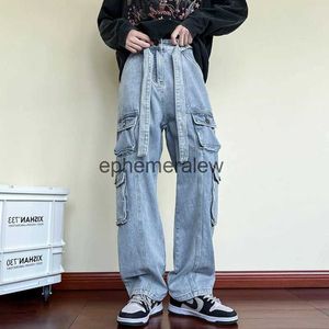 Men's Jeans Multi-pocket American work clothes jeans Men's autumn and winter fashion brand ruffian handsome hip-hop high street loose 2023ephemeralew