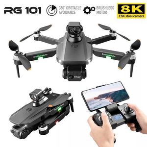 Drönare 2023 Ny RG101 Max GPS Drone 8K Professional Dual HD Camera FPV 3KM Aerial Photography Brushless Motor Foldble Quadcopter Toys