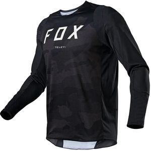 Sets 2023 Men's Downhill Jersey Fox Teleyi Mountain Bike Mtb Shirts Offroad Dh Motorcycle Motocross Sportwear Bicycle Racing Cycling