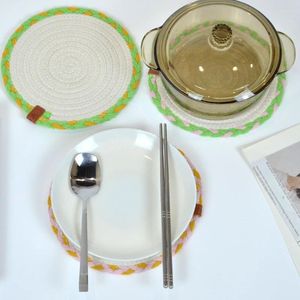 Tapetes de mesa Estilo Europeu Casa Algodão Corda Refeição Tapete Copo Pote Tigela de Chá