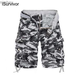 Men's Shorts US Size 2023 New Camouflage Loose Cargo Shorts Men Cool Summer Military Camo Short Pants Homme Cargo Shorts (Without Belt)L240111