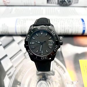 Black Fashion Watch High Quality Precision Steel Manufacturing Case Classic Woven Strap Folding Button Multi functional Watch Buckle 40mm Large Three Pin Design