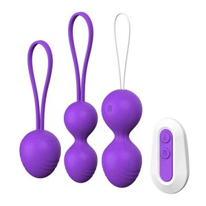 Vibratorer Kvinnlig vaginal träning Dantel USB laddar Multifrekvens trådlös fjärrkontroll Hopping Egg Smart Ball Set för vuxenbruk