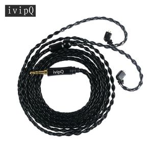 Akcesoria IVIPQ 8core Silverplate Copper Cedphone Wire 2.5/3.5/4.4 mm Kabel słuchawkowy dla DT600/ZS10/ZSR/ZST/ED12/ES3/T2/T3/T4/V80