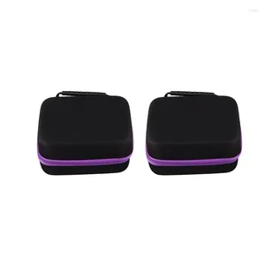 Frascos de armazenamento 2x 6 cores caixa de óleo essencial 30 10ml caixa de perfume saco portátil de viagem roxo