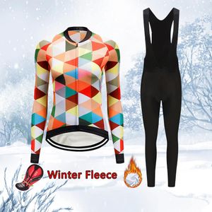 Set Pro Maglia da ciclismo Set con bretelle invernali da donna In pile termico Abbigliamento da bici 2022 Abbigliamento da bicicletta Vestito da donna Mallot Mtb Sport Dress Kit