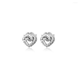 Stud Earrings 925 Sterling Silver Knotted Heart For Women Party Wedding Gift Fine Jewelry Brincos Wholesale