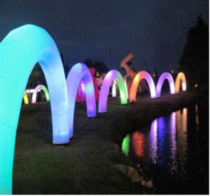 Hurtownia 6m/8m/10m nadmuchiwane łuki LED Arch LED LUKE Outdoor Christmas Light Arch na imprezę z paskami