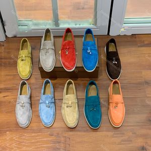 Mężczyźni kobiety loro pianas sukienki designerskie mokasyny LP Płaska niska zamszowa skórzana skóra Oxfords Summer Walk Comfort Slip na moccasins Lokeer trampki z pudełkiem EU35-47