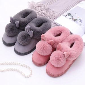 Stivali invernali da donna casa orecchie adorabili scarpe calde in morbido cotone scarpe da neve ankel casual indoor Botas Mujer