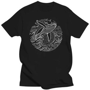 メンズTシャツ2019ファッションメンTシャツクジラシャツオーシャンウェイブスムッバクジラTシルティオルク