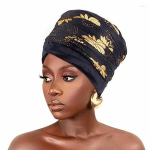 Sciarpe Donne africane Velluto Coda lunga Foulard Cappello Etnico Abbronzante Beanie Turbante Hijab Musulmano Cofano Fascia Accessori per capelli