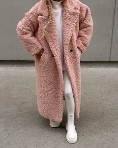 Осенне-зимнее новое женское темпераментное пальто с длинными рукавами и лацканами, плюшевое пальто для женщин J240112