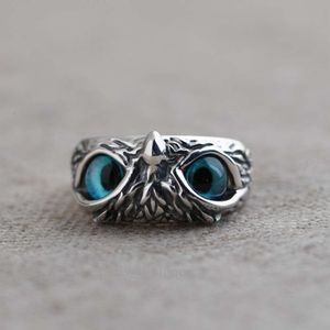 Retro Devil's Eye Owl Ring Creative Exaggerated Animal Opening Adjustable Ring Cross Wish 339 170