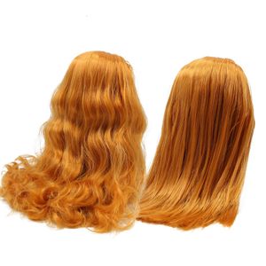 DBS Blyth Doll Icy RBL Scalp Wigs Orange Hair Straight Short DIY Anime Wig For Custom 240111