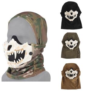 Máscara tática de airsoft ao ar livre, tiro, proteção facial, equipamento de metal, malha de arame de aço, metade do rosto NO03-023