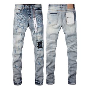 Jeans masculinos marca roxa americana High Street Blue Hole Patch Light 9038S2AL