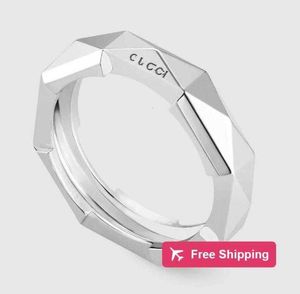 حلقات Band Rings Fashion Ring 925 Ring Sterling Silver Rings Link to Love Stud Rings for Mens and Women Party Party Completing Jewelry Gift LR83