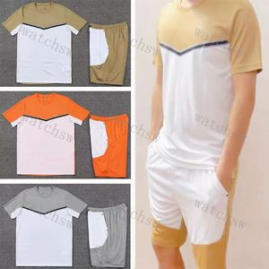 Designer de verão e outono terno esportivo moda jovem solto de secagem rápida manga curta camiseta casual conjunto de treinamento de corrida