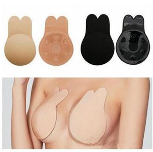 Lady Push Up Bra Strapless Invisible Bra Self Adhesive Silicone Nipple Cover Stickers Rabbit Ear Chestlifting Stickers Lifting Ch6599757