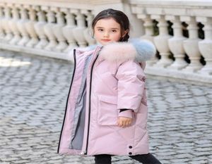 Olekid 2020 jaqueta de inverno para meninas com capuz real pele de guaxinim meninas casaco de inverno 514 anos crianças adolescente outerwear parka lj8959716