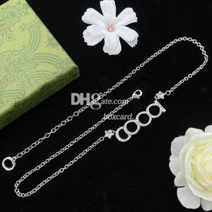 Designer Long Chains Necklace Letter Plated Pendants Stylish Charm Necklace With Box Sets Födelsedatum gåva