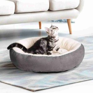 Canis canetas aconchegante cama de gato interior antiderrapante redondo donut pet almofada calmante para pequenos médios grandes animais de estimação quente macio máquina de cachorro lavávelvaiduryd