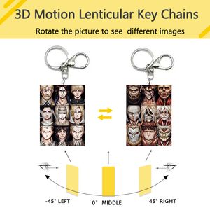 3D Motion StickersAnime Attack on Titan Nine Giants 3D Motion Lenticular Key Chains Creative Bag Car Pendant Anime Peripheral Bi