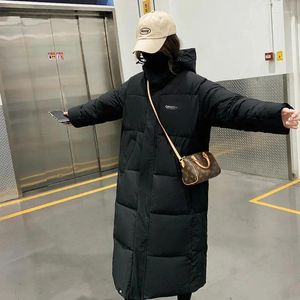 Women's Trench Coats 2024 Winter Jackes For Down Cotton Women Oversize Long Hooded Padded S Loose Thick Bread Snow Coat