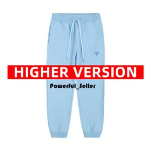 Amis Calças Designer Mens Calças Jogger Macaron Love Amis Bordado Casual Sweatpants Womens Amis Hoodie Cargo Calças Grossas Moda Pruple Jeans 6157