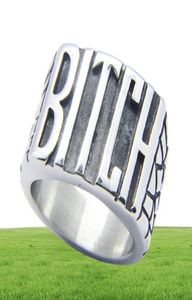 5pcslot Size 510 Newest Popular BITCH Unisex Ring 316L Stainless Steel Fashion Jewelry Popular Biker Hiphop Style Ring12118639054337