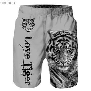 Men's Shorts 2023 Summer New Men Casual Shorts Cool Animal Print Tiger Print Pants Running Shorts Breathable Men ShortsL240111