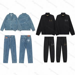 Drill Y2K 3M Terno masculino de tecido fino terno Ukdripdrill High Street Wonmen Casal jaqueta jeans bordada jaqueta jeans casaco acolchoado Alcatraz