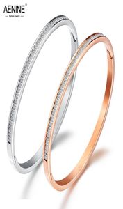 Bangle Classic ze stali nierdzewnej Rose Gold Kolor Cubic Cuff Mankiet Banles Bracelets Lovers Jewelry Valentine039s Day Prezent AOGH1932693