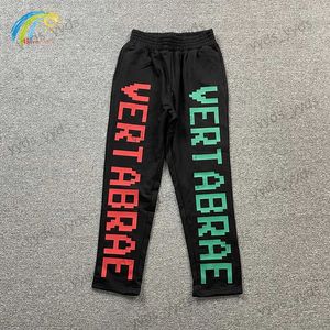 Erkekler Pantolon Erkek Kadınlar Sıradan Gevşek Yeşil Kırmızı 3d Puff Baskı Vertabrae Swearpants Yüksek Kaliteli Jogger Pantolon Tags T240112